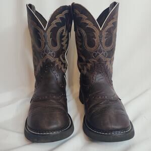 Justin Gypsy Women’s Boots Size 8.5 Round Toe Leather Western 10” Shaft